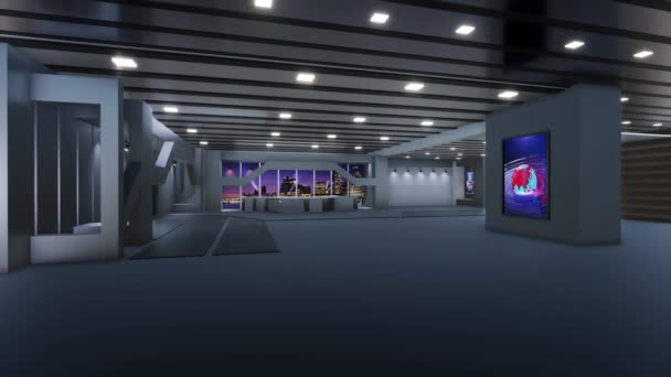 Virtual Studio News Backdrop Shows Wall Virtual News Studio Background – stockvideo