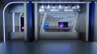 3D TV Sanal Stüdyo Arkaplan Döngüsü 4k