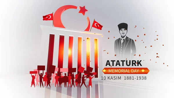 Kasim Ataturk Memorial Day Achtergrond — Stockfoto