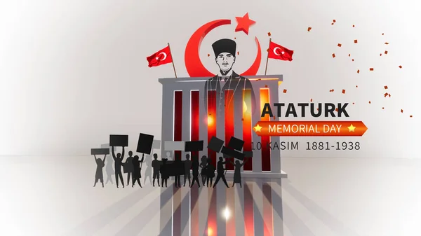 Kasim Atatürk Emléknap Háttér Stock Kép
