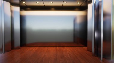 Tahta TV stüdyosu 3D görüntüleme için üç boyutlu renk arkaplanı