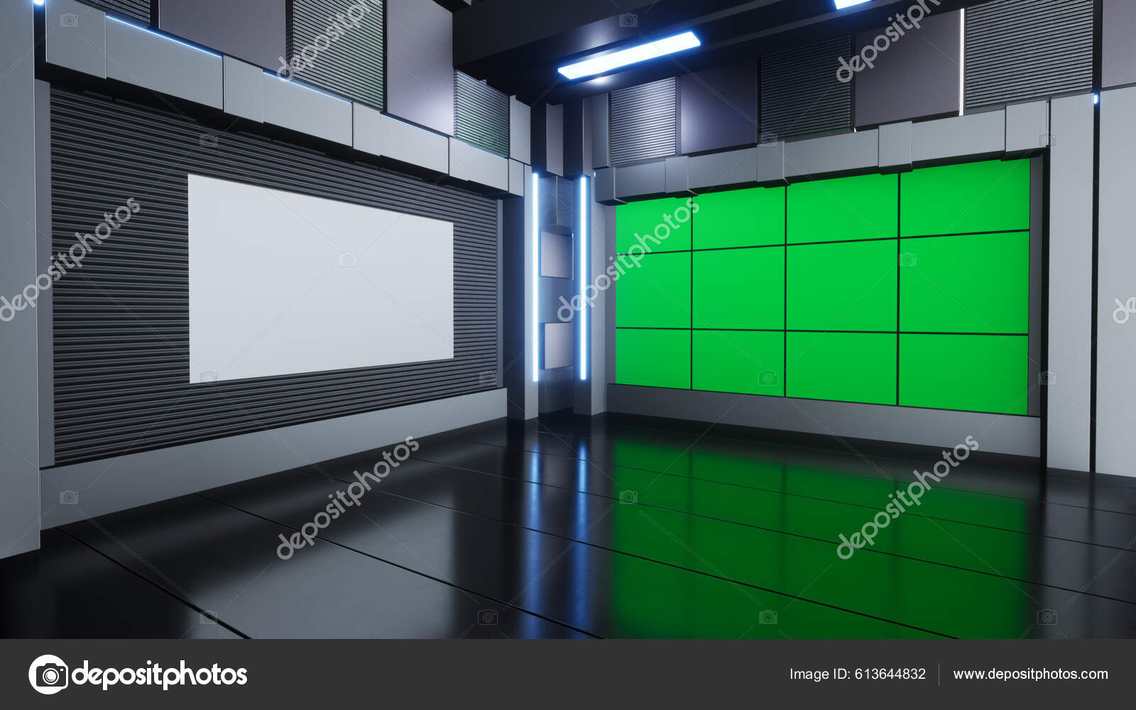 Студия Новостей Фон Шоу Wall Virtual News Studio Background.