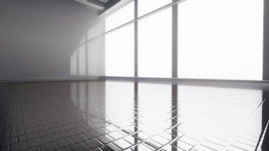 Boş reklam paneli. 3D render