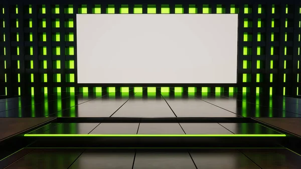 Wyświetlacz Produktu Białym Ekranem Blank Product Stand Light Glow Screen — Zdjęcie stockowe
