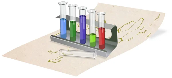 Testbuisjes in rek — Stockfoto
