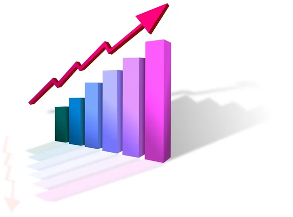 Gráfico de progresso cúbico — Fotografia de Stock