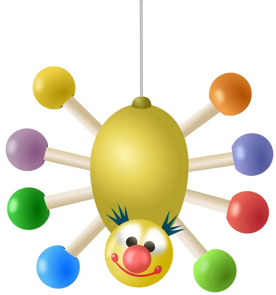 Hanging colored spider toy — Stock Photo, Image