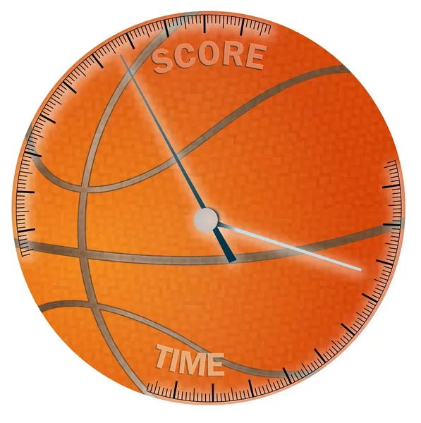 Kosárlabda labda-val idő és pontszámot mérlegek — Stock Fotó