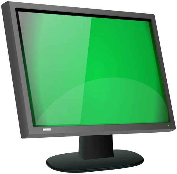 Monitor preto de painel plano LCD comum — Fotografia de Stock
