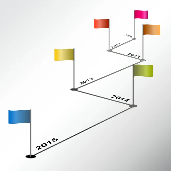 Rapport de chronologie infographique avec drapeaux colorés — Photo