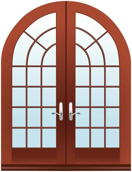 Dwie części halfmoon drewniane drzwi zamknięte — Zdjęcie stockowe