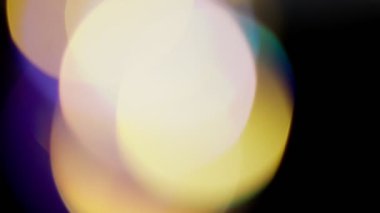 Işık sızıntıları bulanık 4K görüntüler, yanıp sönen daire mercekleri parlayan parlaklıklar bokeh örtüleri, geçişler