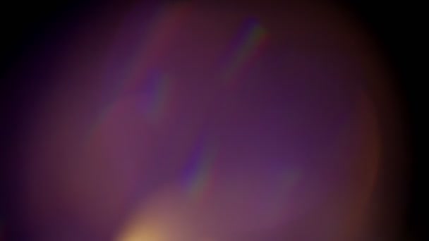 Filtraciones de luz abstracta borrosa imágenes 4K, moviendo lente círculo parpadeante resplandor llamarada superposiciones bokeh — Vídeo de stock