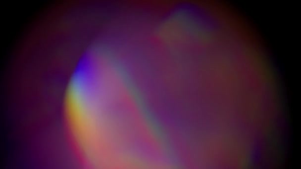 Multicolored light leaks 4k footage on black background, Stylizing video, transitions, Bokeh effect — Stock video