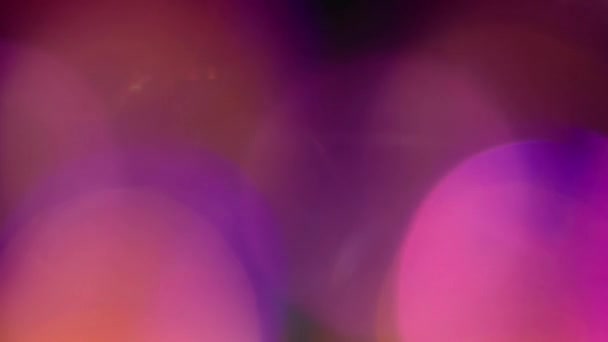 Lumière Fuites abstraites floues séquences 4K, Clignotant mobile lentille de cercle lueur fusée éclairante superpositions bokeh — Video