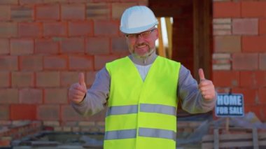 İnşaat mühendisi uzman bir şeye katılıyor ya da olumlu yanıt veriyor.