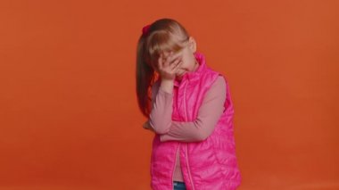 Upset tourist stylish girl making face palm gesture, feeling bored, disappointed in result, bad news