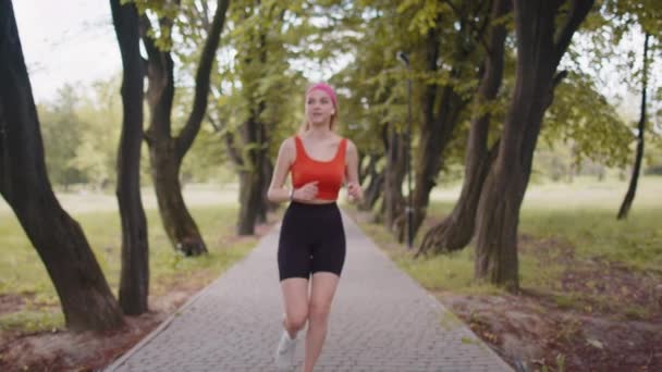 Atletismo Fitness Esporte Corredor Menina Terminando Competição Corrida Vitória Sucesso — Vídeo de Stock