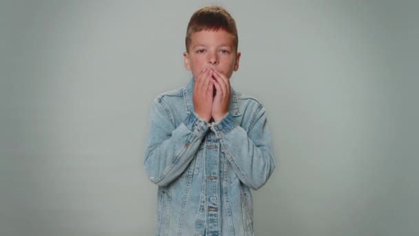 Offended Toddler Boy Kid Jacket Having Misunderstanding Frustrated Quarrel Ignores — Vídeo de Stock