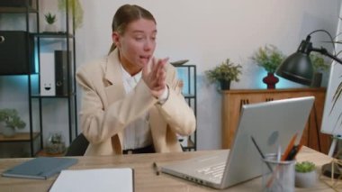 Conflict, quarrel, negotiation. Angry businesswoman ceo in formal wear suit making phone call at home office desk. Concentrated upset mad female freelancer woman talking smartphone conversation indoor