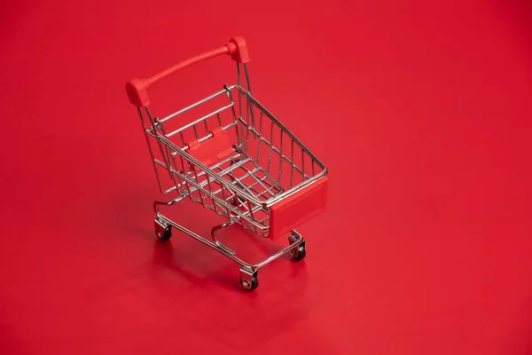 Trolley supermarket nakupování online prodej. uložit — Stock fotografie