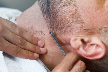 Berber salonu kuaförü sakallı berber, klasik dükkan..