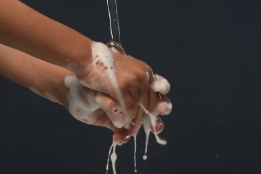 Hand washing with soap from the Covid-19 .