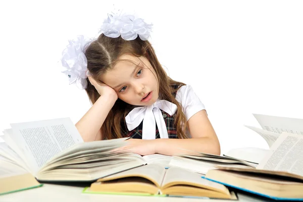 Una chica y libros — Foto de Stock