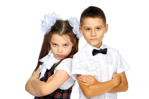 Estudantes menino e menina — Fotografia de Stock