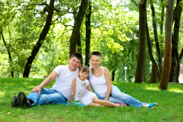 Aile doğada dinleniyor.. — Stok fotoğraf