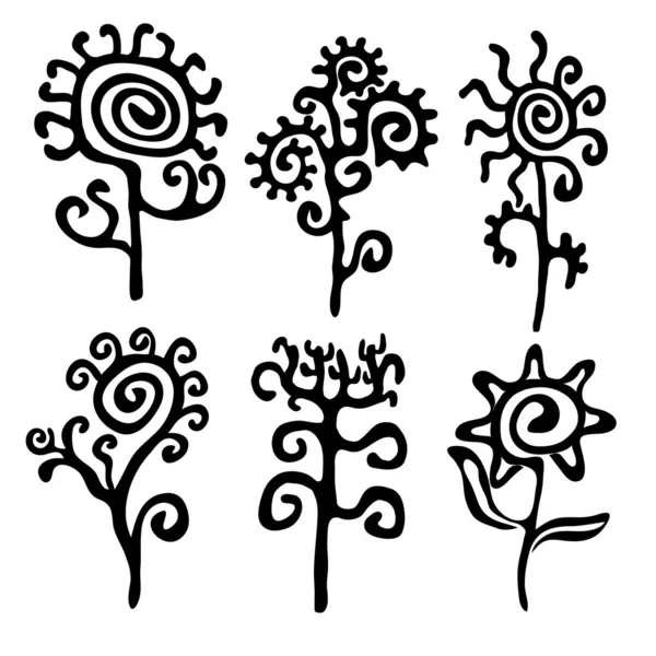 Sylwetki kwiatów Ilustracje Stockowe bez tantiem