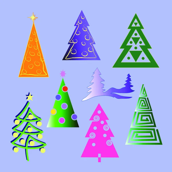 Conjunto de árboles de Navidad — Archivo Imágenes Vectoriales