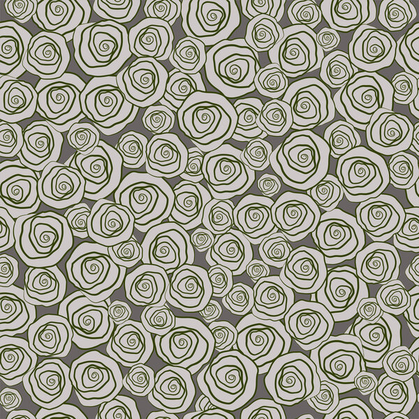Бесшовный узор с декоративными цветами роз - Иллюстрация
