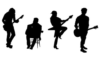 gitar çalar vektör çizim - illüstrasyon