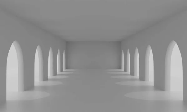 sunlight in the white studio room.3d rendering.