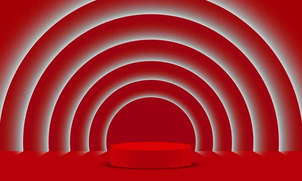 Κόκκινο Βάθρο Νέον Φως Στο Κόκκινο Δωμάτιο — Διανυσματικό Αρχείο