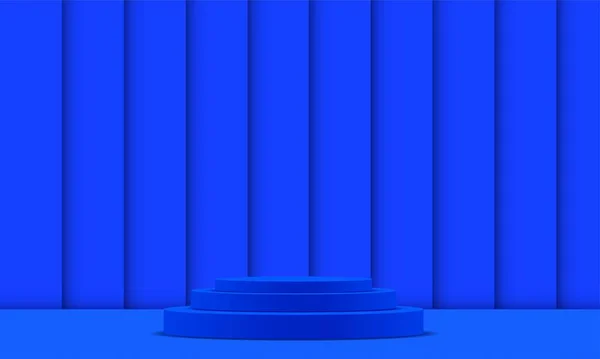 Blaues Podium Mit Blauem Texturhintergrund Blauen Raum — Stockvektor