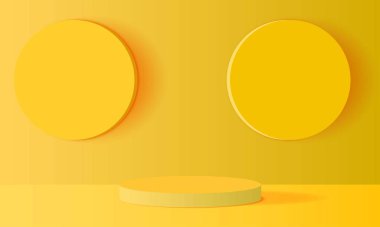 Sarı kürsü sarı stüdyo odasında.