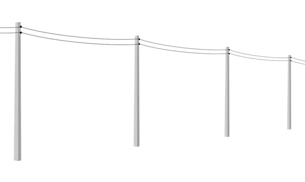 Phase Electric Pole White Background — Vettoriale Stock