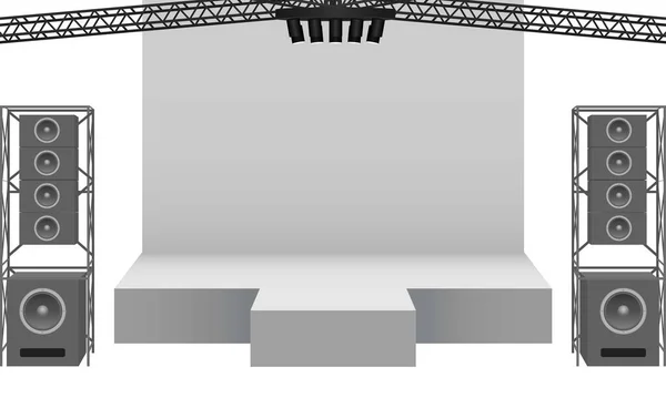 Stage Speaker Spotlight Truss System White Background — Wektor stockowy