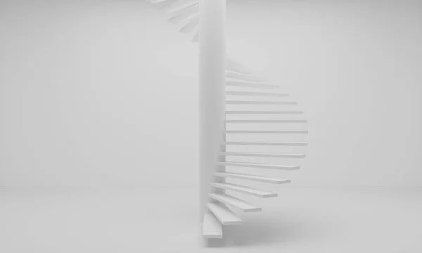 White Staircase Light White Room Rendering — Stock Photo, Image