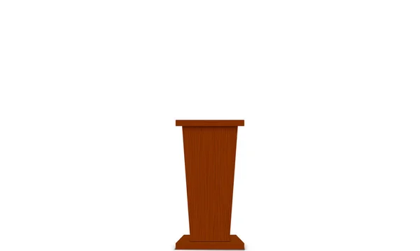 Podio Anuncio Madera Sala Estudio Blanco — Vector de stock