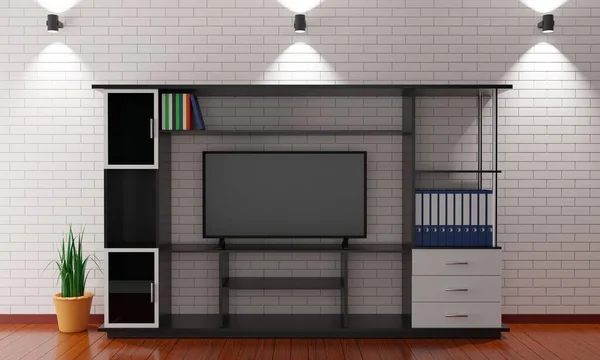 Lcd Showcase Cabinet Livingroom Rendering — Photo