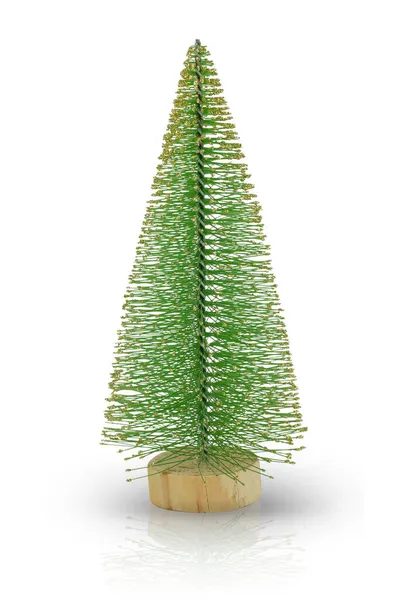 Ein Heimischer Grüner Weihnachtsbaum Auf Weißem Hintergrund — Stockfoto