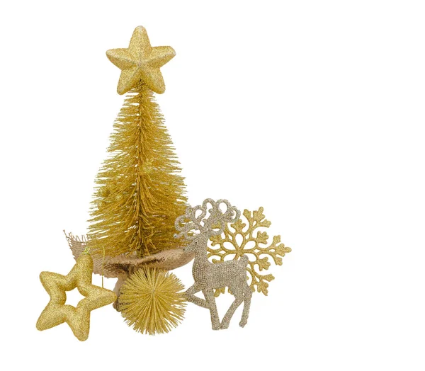 Árbol Navidad Reno Estrella Aislada Sobre Fondo Blanco —  Fotos de Stock