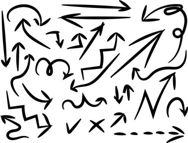 Bir çift el yapımı ok. Vektör karalama simgesi.