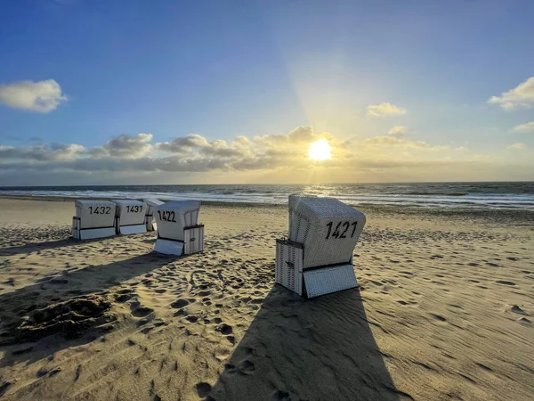 Zonsondergang Het Eiland Sylt Gouden Uur — Stockfoto