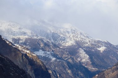 Zermatt 'taki İsviçre Alplerinden güzel bir manzara.