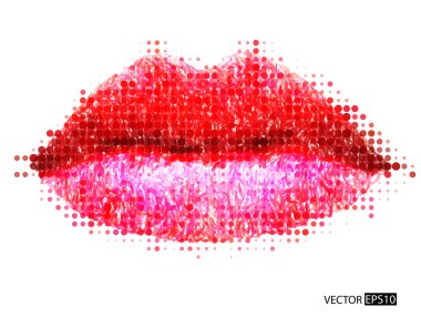 Abstract vector woman lips.