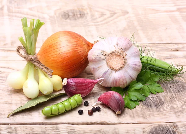 Garlic clove and onion
